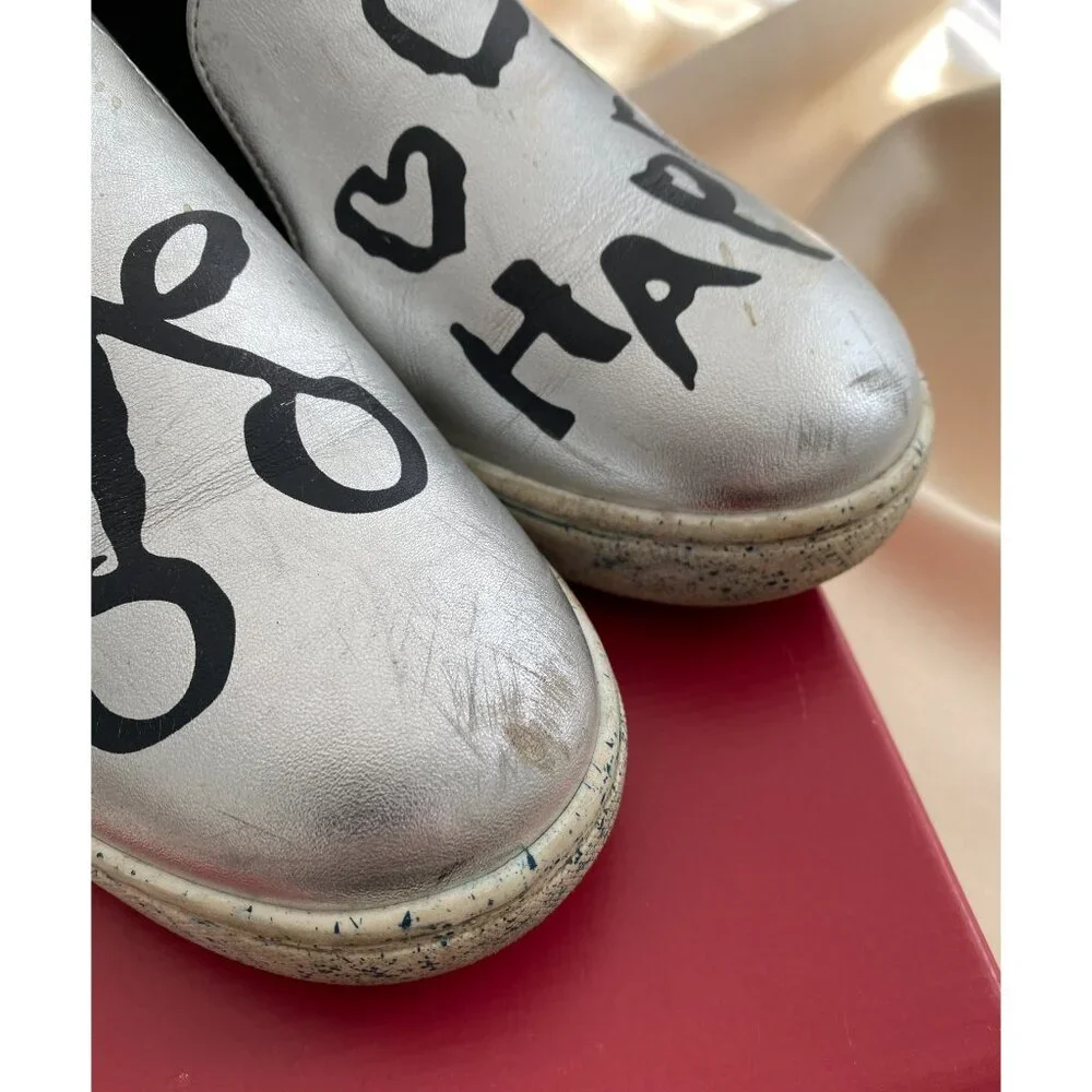 ** KIDS ** Bonpoint "Happy" Sneakers in Silver, size 31 ** AS IS ** - Picture 3 of 11